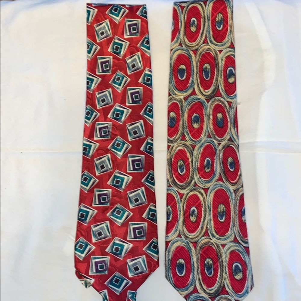 Tom James red Silk ties